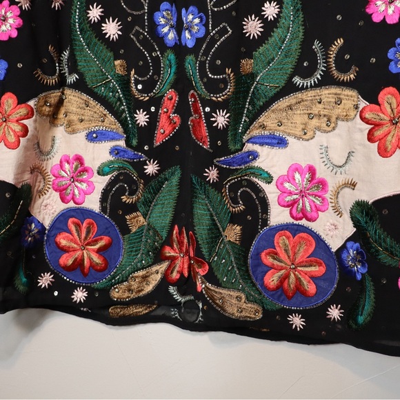 Alice + Olivia Eleonora Multicolored Embroidered Celeb Favorite Mini Dress Small - Picture 6 of 13